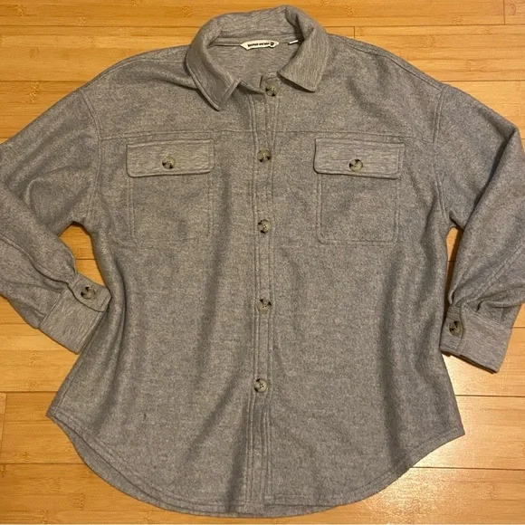 Mountain and Isles Gray Knit Shacket Shirt Jacket Unisex Size M - Picture 2 of 7